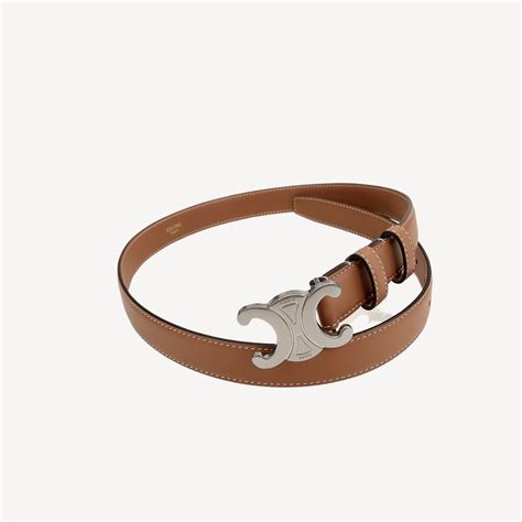 celine brown leather belt|celine small triomphe belt.